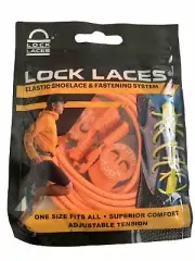 Lock Laces Orange Elastic No Tie Shoelaces One Size Fits All