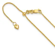 22 Inch 10K Adjustable 1mm Wheat Chain