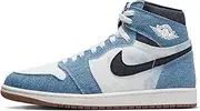 [Nike] Jordan Men's 1 Retro High OG Denim Summit White/Obsidian (FQ2947 100), Summit White/Obsidian, 11