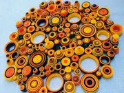 Quilling rolled pieces mix colors multi shapes paper balls, coil handmade 100lot