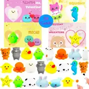 28 Packs Valentines Day Greeting Cards with Cute Mochi Squishies Toys for Kids S