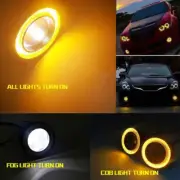 2.5" LED Fog Daytime Running Light Projector Yellow COB Halo Angel Eyes Rings 2x (for: Honda)