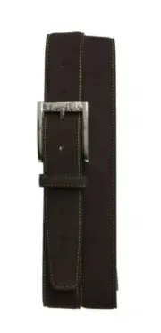 Robert Graham Brown Leather Belt Paisley Engraved Multi Color Stitch Mens 36