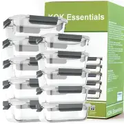 Glass Food Storage Containers 10 Packs - Eco Friendly Borosilicate Glass with...