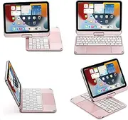 Magnetic Keyboard Case for iPad Mini 6-2021, 360 Rotating Protective Cover with Touchpad, 7 Colors Backlit Keyboard for 8.3-inch iPad Mini 6th Generation (RoseGold)