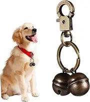 Brass Dog Bell Pendant for Collars Decorative Cat Collar Bell with Key Chain Hook Robust Elegant Pet Accessory for Safety Charm Suitable for All Breeds
