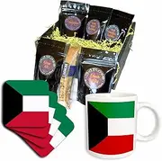 3dRose cgb_158351_1 Flag of Kuwait Square-Black Green White red-Alam Baladii Derti Country-Arab World-Coffee Gift Basket, Multicolor