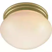 VOLUME LIGHTING Trinidad 2-Light Polished Brass Flush Mount