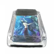 Mythical Creatures D10 Glass Square Ashtray 4" x 3" Smoking Cigarette Bar