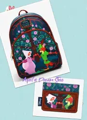 Loungefly Disney Robin Hood Floral Mini Backpack & Cardholder Set