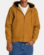 RVCA Chainmail Zip-up Hooded Sweatshirt JACKET SHERPA LINED MEN'S XL NEW