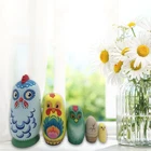 5Pcs Russian Nesting Dolls Russian Dolls Wood Toys Matryoshka Dolls for Table