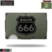 ROUTE 666 Highway to Hell Laser Engraved Onto An Aluminum Wallet