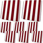 8pcs Patio Stretch Cushion Covers Stripe Outdoor Cushion Covers Replacement Patio Furniture Couch Slipcovers Sofa Chair Seat Soft Flexibility Protector(Burgundy)