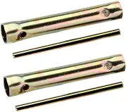 Auto-plaza Pair of 16-18mm(5/8-45/64'') Double Ended 150mm(5-7/8") Length Motorcycle Ignition Spark Plug Spanner Deep Reach Socket Wrench Tool with TommyBa