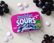 Sunkist Sours Grapeade Vitamin C Sugar Free Sour Candy 1.76 Ounce Tin 6 Count