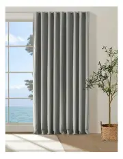 [Cadence & Co.] Bennett Faux Linen Blockout S-Fold Curtain in Steel