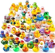 JOYIN 30 Pcs Rubber Ducks, Random Assortment Ducks Bulk with Mesh Carry Bag, Mini Rubber Duckies for Toddler Baby Bath Toys, Kids Bath Pool Toys Birthday Gifts Party Favors