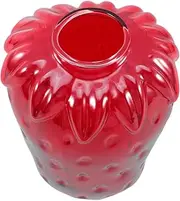 WEKADRIN Creative Strawberry Glass Vase Bud Vase Cute Propagation Stations for Home Terrarium Jar Present for Women Friends Mom Birthday Housewarming Holidays