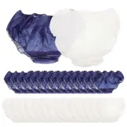 30Pcs Disposable Underwear Practical Briefs Women Underpants Salon Panties Underwear for Sauna Blue White 28.00X24.00X0.20CM