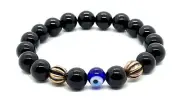 Evil eye Black Onyx bracelet Protective mala beads healing crystal wrist