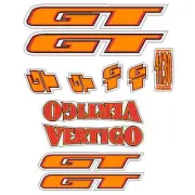 GT - 1995 Vertigo - for blue frame - decal set - Old school bmx