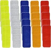 25 Pcs Warning Reflective Stickers Assortment Outdoor Waterproof Reflective Tape Safety Reflective Stickers 1.2x3.25Inch Driveway Reflectors Stickers Night Visibility Adhesive Stickers