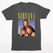 VINTAGE FEEL - Nirvana Hanson Merch, Faded Grey Color, Rock Band Shirt 100571GG