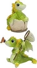 BESPORTBLE 2pcs Resin Delicate Dragon Shaped Craft Home Decorative Dragon Decoration Clear Photo Prop