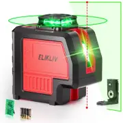 Elikliv 2 Plumb Dots 5 Lines Laser Level - 200Ft Green Laser Level Lines Tool...