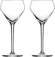 Amehla x The Educated Barfly Collection Coupe Glass Handblown Teardrop Nick and Nora Cocktail Glass - 6-ounce, Set of 2 Martini Glasses for Up Cocktails (Plain)