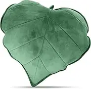 Yulejo Leaf Shape Throw Pillow 3D Cute Pillow Aesthetic Pillow Decorative Fun Plant Pillows Plant Leaves Shaped Throw Pillow Cushion for Bedroom Sofa Couch Living Room Home Decoration Favor, Green