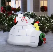 4.5 Ft PEANUTS SNOOPY & WOODSTOCK IGLOO SCENE AIRBLOWN LIGHTED YARD INFLATABLE