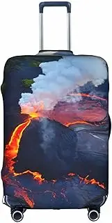 [Pvinnk] Kilauea Volcanos Print Protective Luggage Cover Elastic Washable Suitcase Protector Travel Gear Protector, White, X-Large