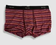 $30 Paul Smith Men's Red Cotton Stretch Striped Underwear Boxer Brief Trunk XL