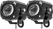 Auxiliary Motorcycle LED Driving Fog Spotlight White/Amber 30W 12V Waterproof IP68, Pack of 2