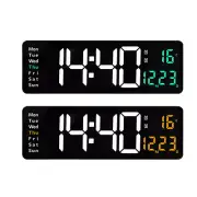 Large Digital Wall Clock Temperature Date Electronic Clock Remote Control