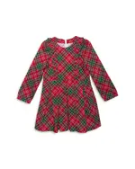 Worthy Threads Girls' Long Sleeve Ruffle Dress in Holiday Plaid - Little Kid