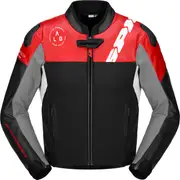 Spidi DP-Progressive Hybrid, leather- textile jacket , color: Black/Red/White/Grey , size: 54