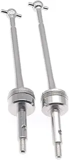 RCAWD CVD Drive Shaft for Rc Hobby Model Car 1-14 Wltoys 144001 Buggy #45 Hardened Steel 1315 2Pcs Option Parts Hop-Ups (Silver)