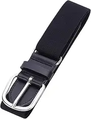 [kurriuwu] Elastic Sports Belt Teenager Baseball Softball Adjustable Length Black, Black, Small