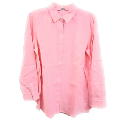 Tommy Bahama Long-Sleeve Coastalina Linen Shirt, Basic Pink, Small