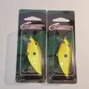 2 Pack Chartreuse Cotton Cordell CRD 2.5" ~ 1/4 oz Walleye/Bass Wafer Shad Lure