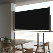 Retractable Side Awning Black Outdoor Shade 80x300 cm Garden Privacy Screen