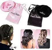 Curl Halo Heatless Curls | Ultimate Curler for All Hair Types | Microfiber Wired Overnight Curler for Secure Hold (Pink)