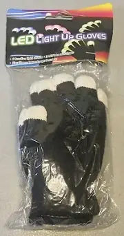 Led Lights Up Flash Glove Child Size 6 Light Effects Rave Dance Party Costume ￼￼