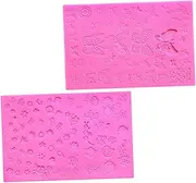 FRCOLOR 2pcs Nail Decor Stencil Silicone Spa Template for Manicure Easy Demoulding No Hand Injury Festive Patterns for Salon-class Nail Art for Creating Joyful Holiday Designs