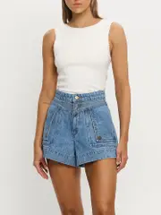Celene Denim Shorts - Stonewash