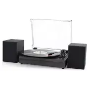 Record Player with Dual Stereo Speakers, Vinyl Black - Come with 2 Speakers