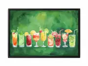 Summar Cocktails Framed Print Fine Art Poster Print